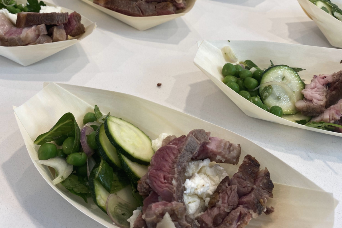 Paul West Masterclass – Roasted Lamb Rumps with Peas and Goats Cheese