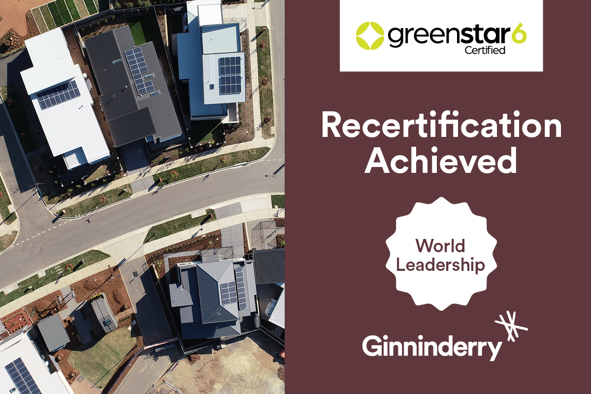Ginninderry achieves world-leading Green Star recertification