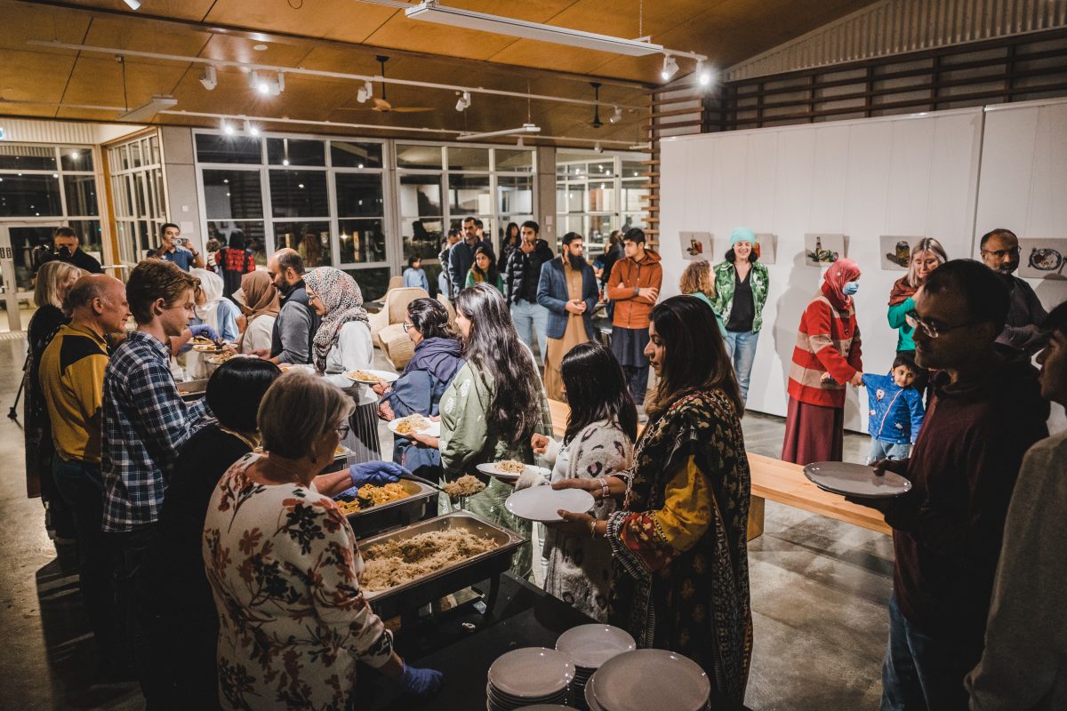 Muslims break fast in Christian setting for a Canberra first.